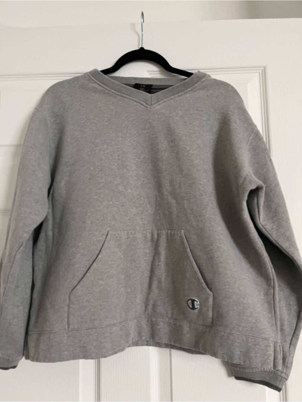 Champion Gray V-Neck Pullover Sweatshirt